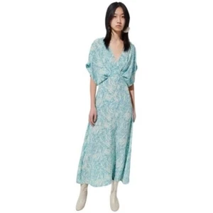 Rachel Comey Womens Silk Double V-Neck Isarco Dress Sz 6 Aqua Wedding Guest NEW - Picture 1 of 13