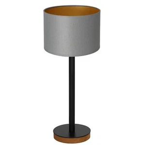 Lámpara de Mesa Tela Madera Gris Oro E27 56 CM Alto Mesa de Noche Luz Dormitorio - Imagen 1 de 1