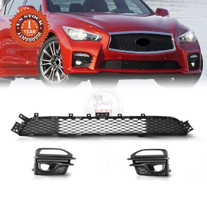 For 2014-2017 Infiniti Q50 Sport Front Bumper Grille Fog Light Cover Assembly - Picture 1 of 13