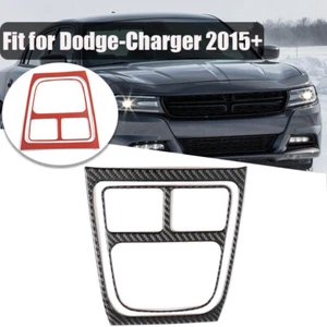 Carbon Fiber Rear Air Conditioner Outlet Vent Trim Cover for Dodge Charger 2015+ - Picture 1 of 9