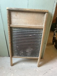Antique Galvanized Wood Washboard. No Visible Writing - Picture 1 of 2