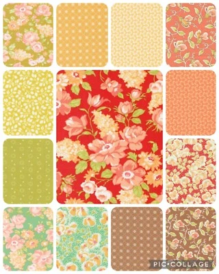 PORTOFINO Fig Tree Joanna Figueroa Moda Fabrics colorful floral 13 fat quarters - Image 1 of 4