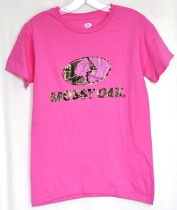 Camiseta Mossy Oak Rosa con Logotipo Camuflado Talla Mediana Nueva Sin Etiquetas - Imagen 1 de 2