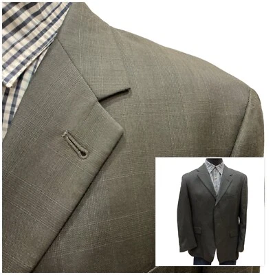 46L Austin Reed Men Green/Gray Olive Wool Sport Coat Blazer Suit Jacket - Image 1 of 4