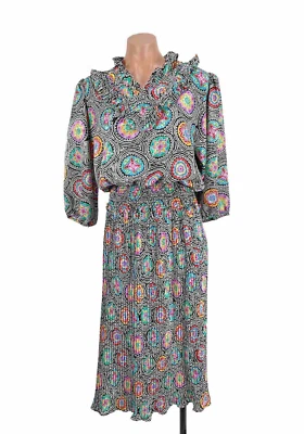 Conjunto de falda vintage de Susan Freis I.Magnin talla M cachemira estampado total traje de 2 piezas EE. UU. Foto 1 de 4