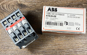 New ABB A16-04-00-84 Contactor 1SBL181101R8400 30A 120V Coil A16-04-00 4P N.C.
