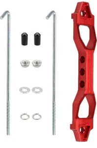 Heavy Duty Battery Hold Down Bracket Red Billet Aluminum Battery Tie Down - Picture 1 of 6