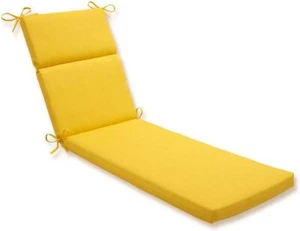 Indoor/Outdoor Chaise Lounge Cushion, 72.5" x 21", Yellow, Weather Resistant - Picture 1 of 3