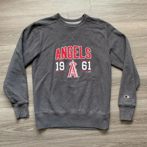 Champion Los Angeles Angels MLB Mens Medium Pullover Sweatshirt Gray Cover