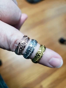 Etched Band Ring - Silver, Rose Gold or Yellow Gold Size 6/ - Picture 1 of 2