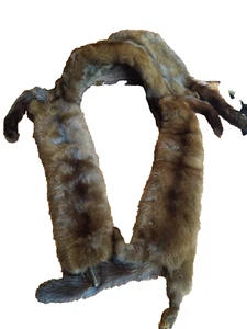  4 CUATRO PIELES COMPLETAS VISÓN BOA ENVOLTURA ESTOLA Hermosa Marrón Oscuro 23" Cada Visón De Colección - Imagen 1 de 6