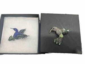 Hummingbird Rhinestone Brooch Pin SET of 2 Monet & Other. NWOT - Bild 1 von 6