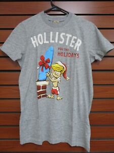 HOLLISTER short sleeve T-Shirts gray for Men Size S Free Ship!!