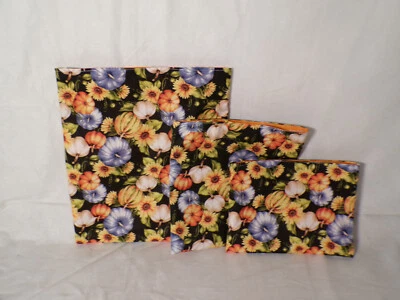 Тыквенный цветочный многоразовый мешок для закусок сумка для сэндвичей экологичные моющиеся сумки lagre - Изображение 1 из 4