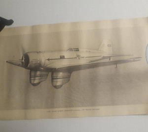 VINTAGE THOMPSON S MALTED MILK AEROPLANE TEXACO SKY CHIEF POSTER   10.5 X19 1933