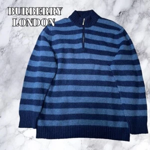 BURBERRY LONDON sweater striped wool blue size L Used - Picture 1 of 11