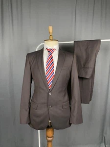 Traje de esmoquin Hugo Boss de lana marrón de 2 piezas para hombre talla 46 - Imagen 1 de 12
