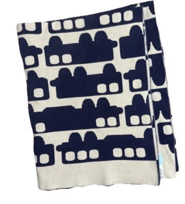 Manta tejida de algodón Orla Kiely Target trenes carros 30x40 Foto 1 de 4