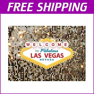 Elegant 10x8ft Polyester Photography Backdrop for Las Vegas Theme Parties - Picture 1 of 9