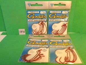 Gamakatsu Red Offset Shank Worm EWG Ganci Taglia 1/0, #58311, 24 Ganci Totali (Nuovi) - Foto 1 di 8