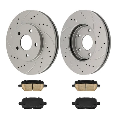 Rotores de freno delanteros perforados pastillas de freno de cerámica aptos para Chevrolet HHR 2006-10 11 Foto 1 de 4