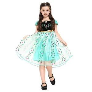 Anna Kostüm-Kleid für Kinder für Karneval, Fasching, Eiskönigin-Partys Anna Grün - Bild 1 von 4