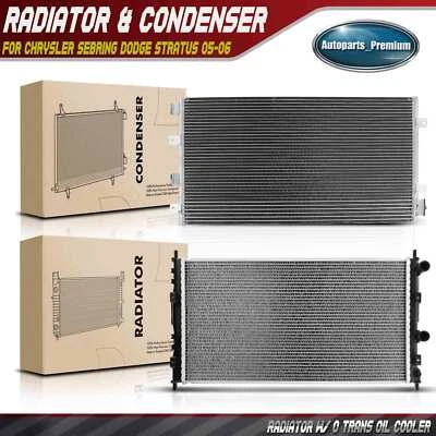 Radiator & AC Condenser Cooling Kit for Chrysler Sebring Dodge Stratus 2005-2006 - Image 1 of 4