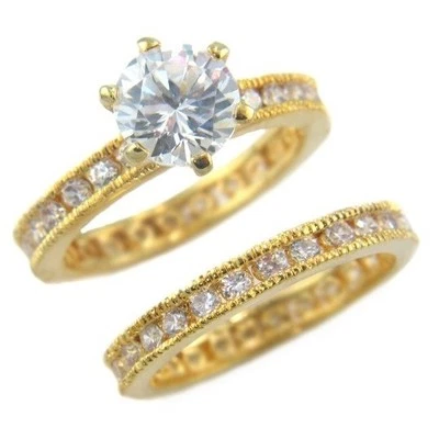 JUEGO DE ANILLOS DE COMPROMISO SOLITARIO PIEDRAS BRILLANTES 3,33 CTW talla 5,6,7,8,9 Foto 1 de 3