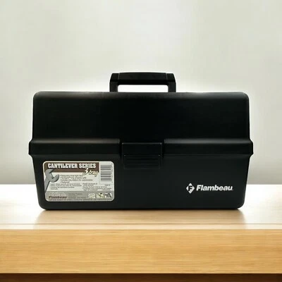 Flambeau FISHING TACKLE / TOOL BOX 3 Tray Cantilever 18410 Storage Utility USA. - Image 1 of 4