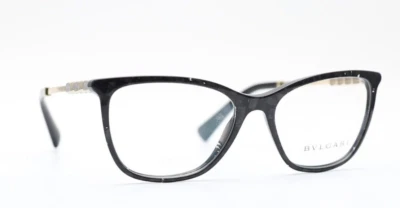 Bvlgari 4161-K-B 5412 Rectángulo Negro Mamba Mujer Anteojos 55mm ¡CHAPADO EN ORO! Foto 1 de 4