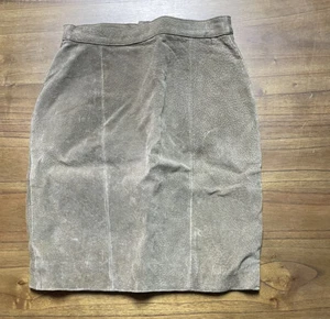 Don’t Stop Wildleder Leder Minirock Damen Größe 7 Vintage Braun 100% Leder - Bild 1 von 6