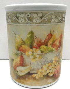 Cypress Home Pears on Linen Ceramic Utensil Crock - Picture 1 of 7