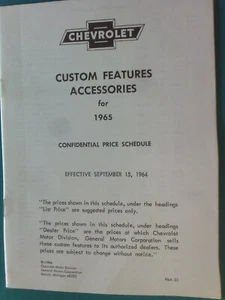 Chevrolet 1965 características personalizadas calendario de precios de concesionarios... Implala, (copia) - Imagen 1 de 1