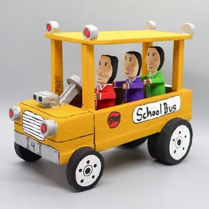 NAVAJO FOLK ART-YELLOW SCHOOL BUS by DELBERT BUCK-NATIVE AMERICAN - Picture 1 of 7