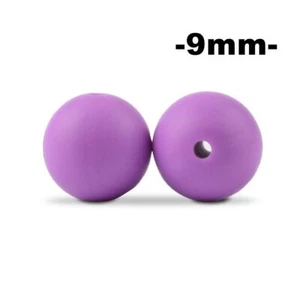 Round Loose Beads -9MM Silicone DIY Necklace Bead BPA Free Accessory 100PCS/Lot - Picture 1 of 44