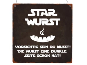 XL Holzschild STAR WURST Grillen Star Wars Lustig Sommer Terrasse Geschenk Deko - Bild 1 von 2