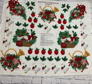 Vintage Christmas Fabric Cut Sew Panel Ducks Appliqués 1990s - Picture 1 of 5