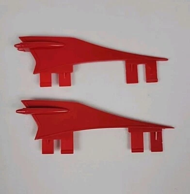 1984 Vintage Ecto 1 Rear Red Fin Set of (2) Kenner Ghostbusters Vehicle Car Part - Image 1 of 4