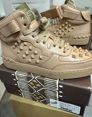 🔥Valentino Garavani Mujer Rockstud Cuero Zapatillas Altas Talla 7 / EU 37🔥 Foto 1 de 4