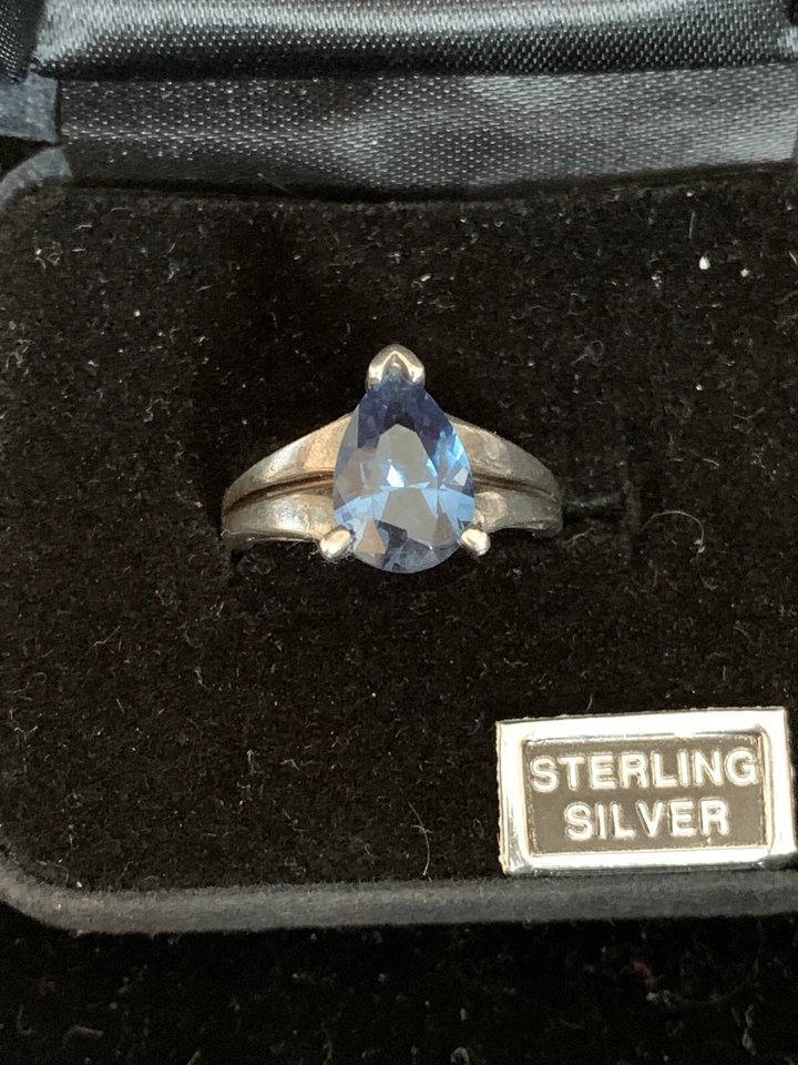 Kabana Blue Topaz Sterling Silver 925 Ring Size 9 Foto 1 de 1