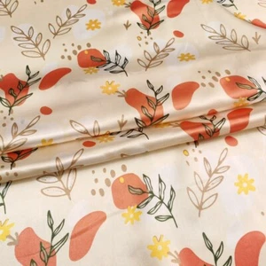 1yard X 1.48meter Silky Charmeuse Satin Fabric Lining Scarf Diy Material Floral - Picture 1 of 12