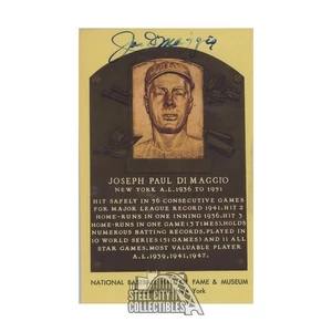 Joe DiMaggio Autograph New York Yankees Hall of Fame Postcard - JSA LOA (B44630) - Picture 1 of 3