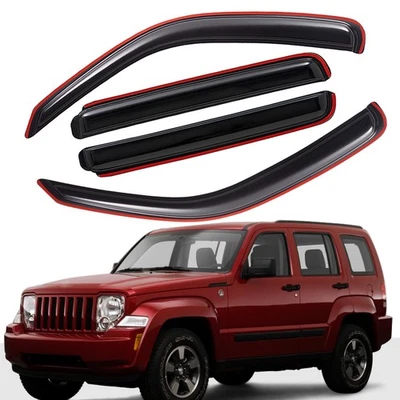 For 2008-2013 Jeep Liberty In-Channel Window Visors Vent Shade Wind Deflectors Foto 1 de 4