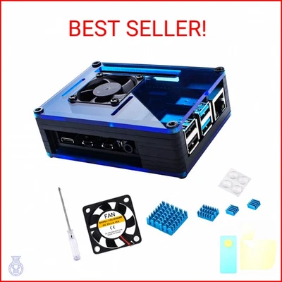 Miuzei Raspberry Pi 4 Case with Fan Cooling , 4 Pcs Aluminum Heat Sinks , Case f - Image 1 of 2