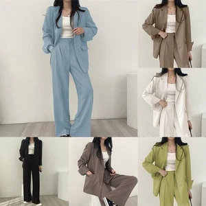 Fashion Forward Women's 2PCS Outfit Elegant Blazer with Matching Pants - Picture 1 of 48