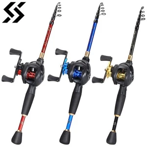 1.8-3.6m Fishing Rod Carbon Reel Combo Fiber Super Hard Telescopic Pole Spinning - Picture 1 of 28