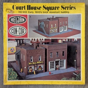 HELJAN CON-COR ~ HO 902 EARLY 1900'S BRICK STOREFRONT BUILDINGS ~ NEW IN BOX - Picture 1 of 2