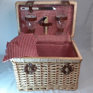 Cesta de picnic Time Chardonnay con copas y abridor de vino - Imagen 1 de 12