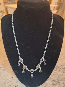 Nicky Butler NB Sterling Silver Multi Color Gemstone Necklace 18" - Picture 1 of 3