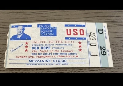 Заглушка билета - 11 февраля 1968 Bob Hope Salute to The USO New York City - Изображение 1 из 2